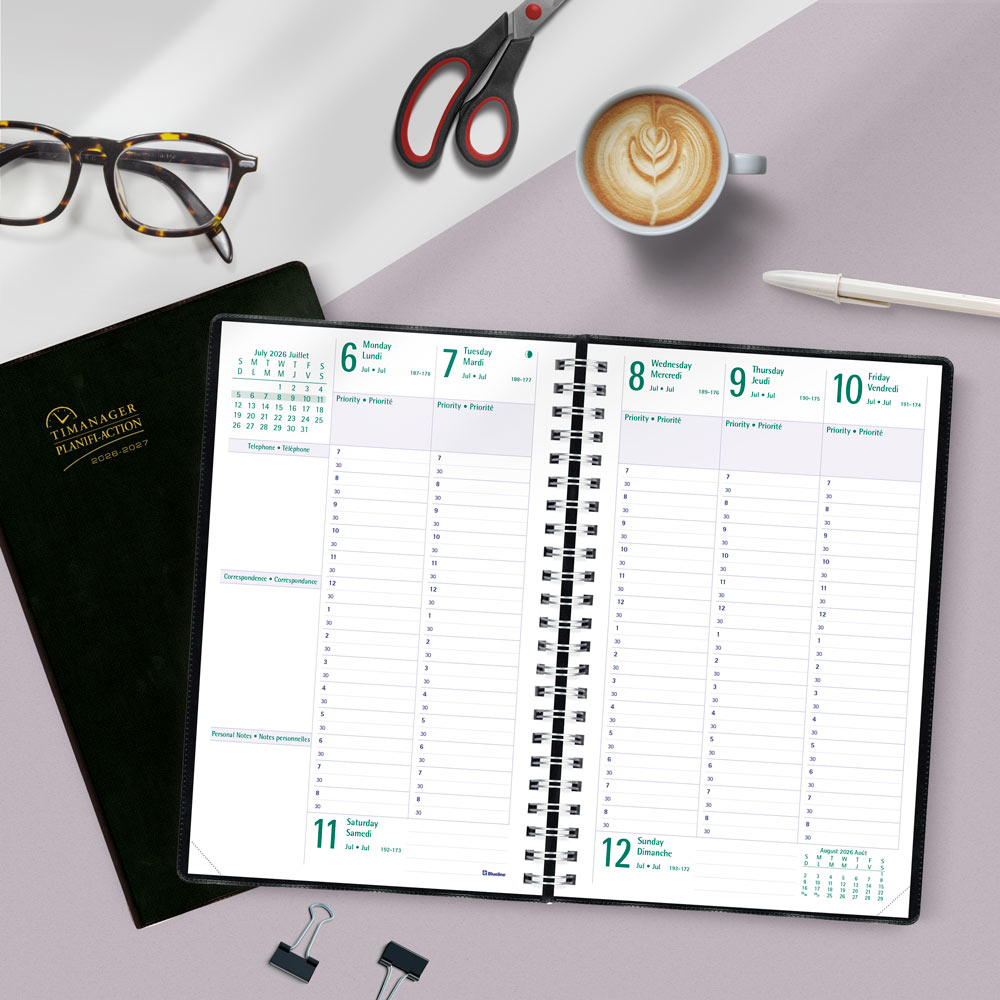Blueline Timanager® Academic Weekly Planner, 2026-2027, Bilingual CA5918.81BT