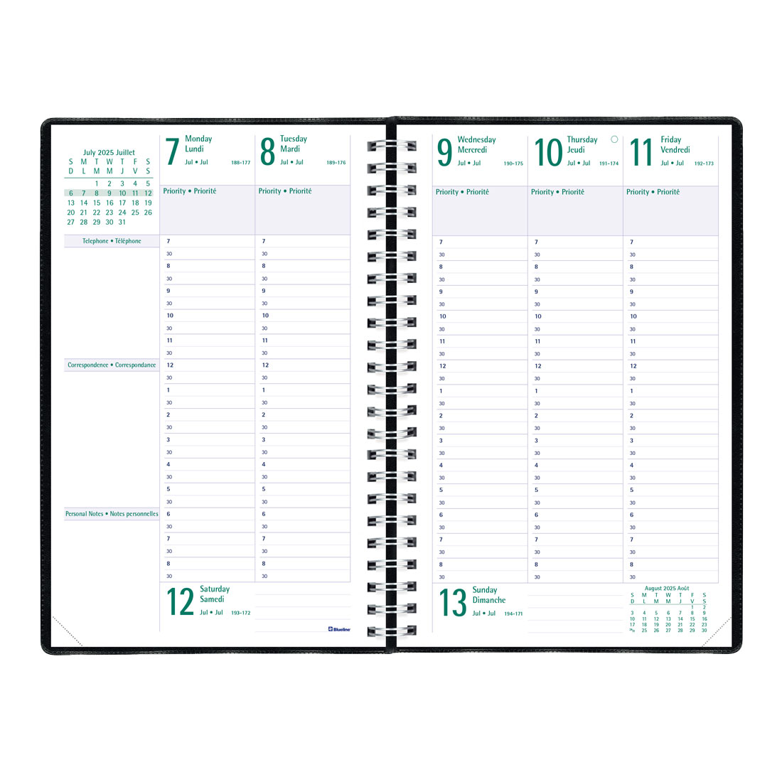 Timanager® Academic Weekly Planner, 2025-2026 - Bilingual - Blueline CA5918.81BT-26