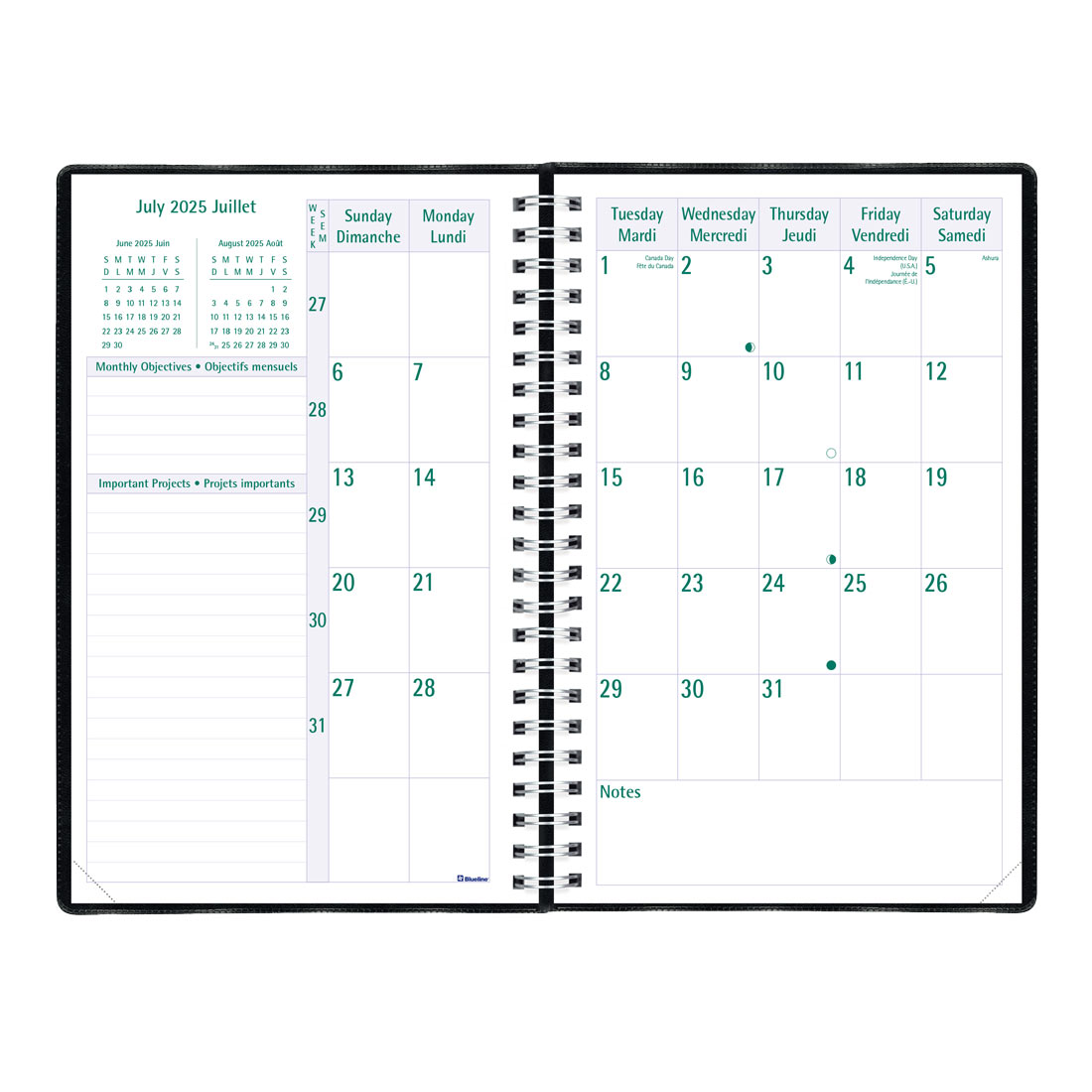 Timanager® Academic Weekly Planner, 2025-2026 - Bilingual - Blueline CA5918.81BT-26