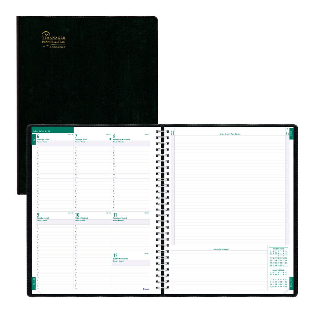 Blueline Timanager® Academic Weekly Planner, 2026-2027, Bilingual CA5941.81BT