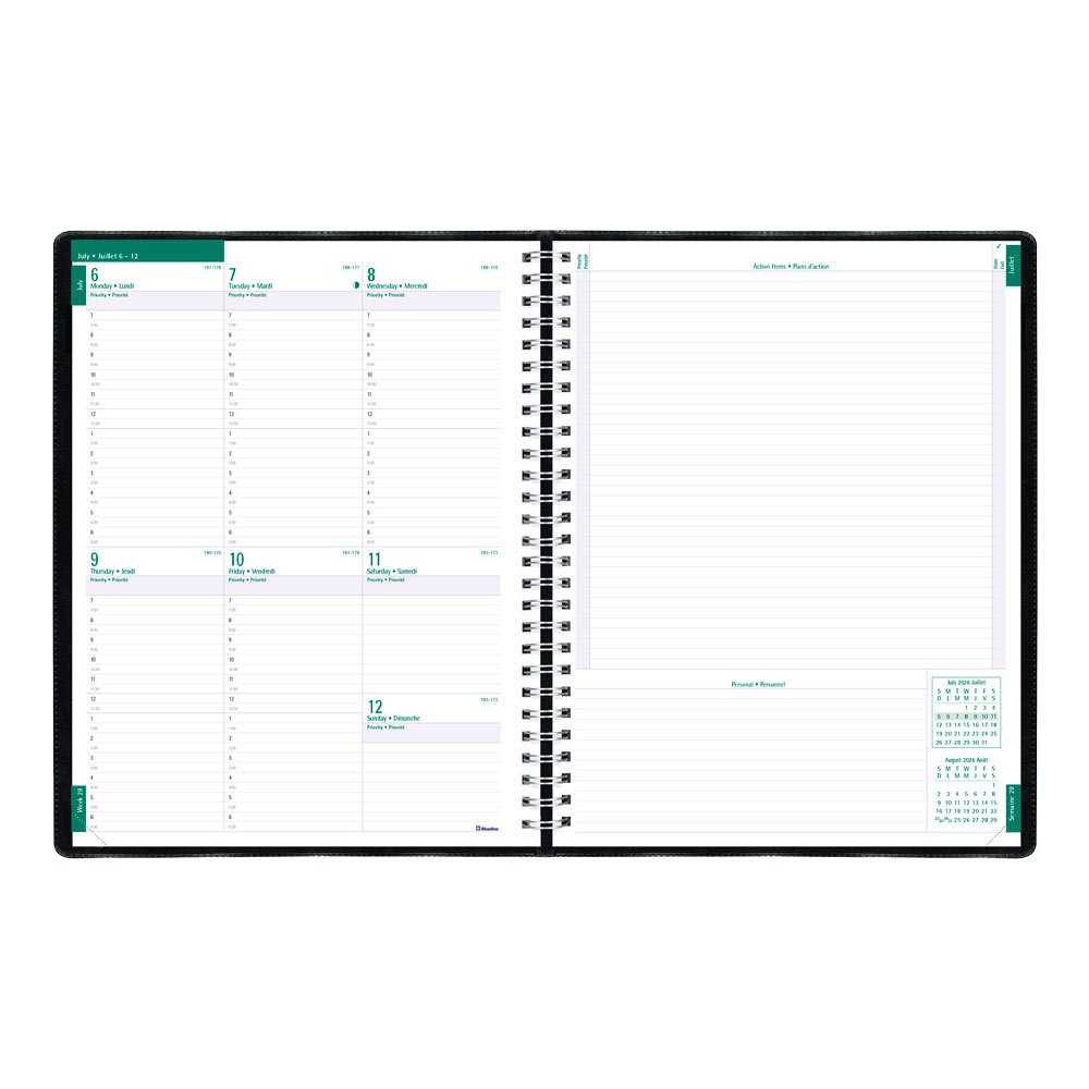 Blueline Timanager® Academic Weekly Planner, 2026-2027, Bilingual CA5941.81BT
