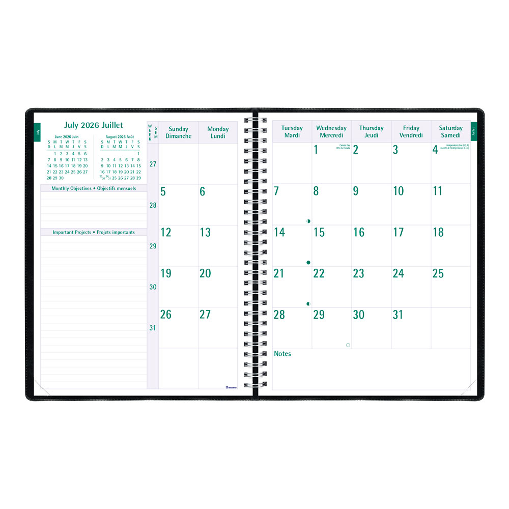 Blueline Timanager® Academic Weekly Planner, 2026-2027, Bilingual CA5941.81BT