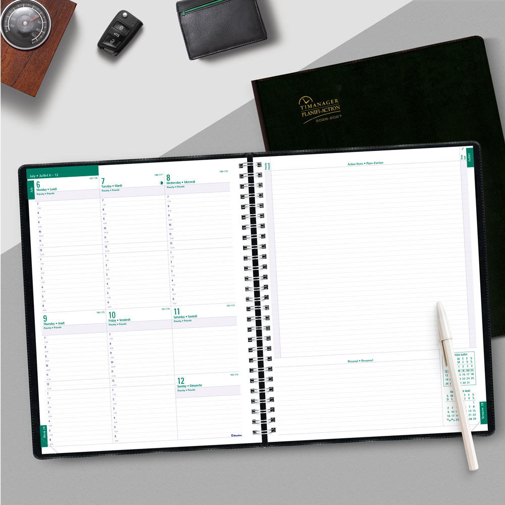 Blueline Timanager® Academic Weekly Planner, 2026-2027, Bilingual CA5941.81BT