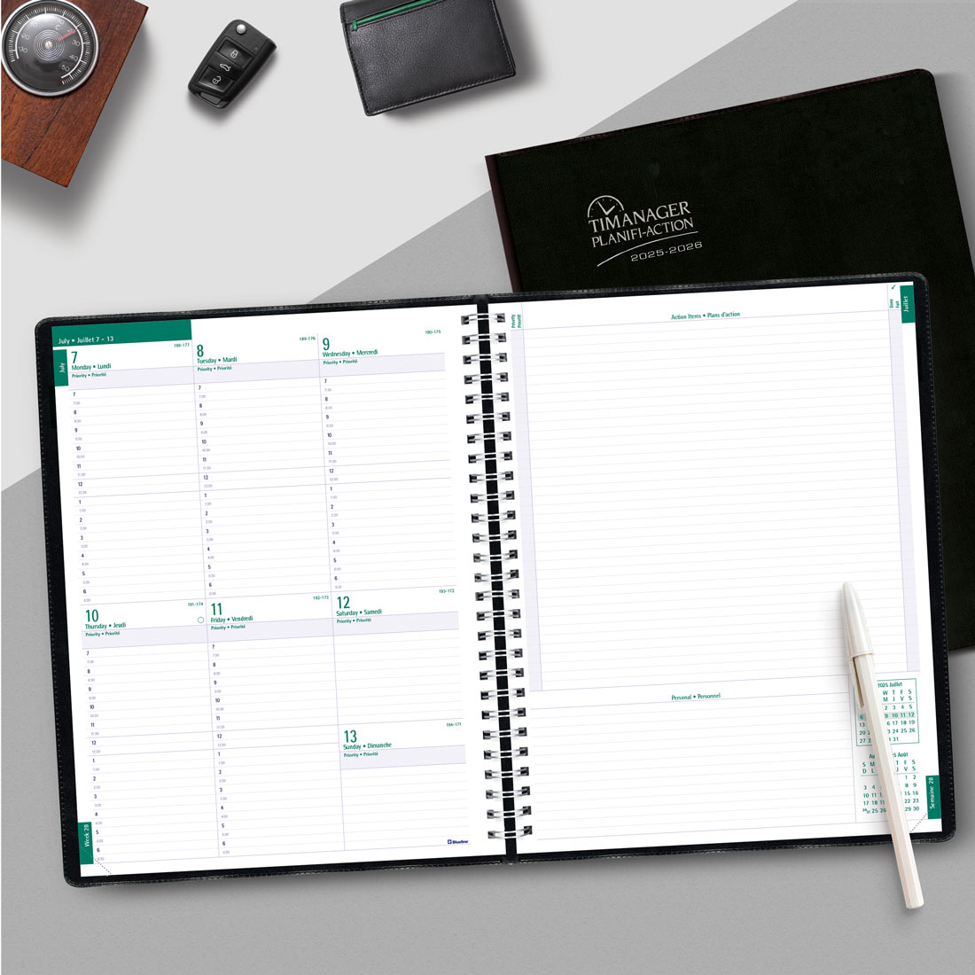 Timanager® Academic Weekly Planner, 2025-2026 - Bilingual - Blueline CA5941.81BT-26