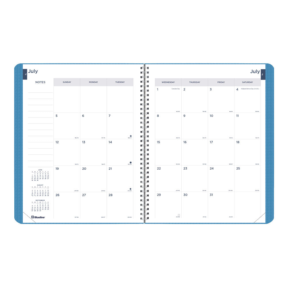 Blueline Academic Monthly Planner, DuraFlex, 2026-2027, English Assorted CA701V.ASX CA701V.BLU #colour_blue