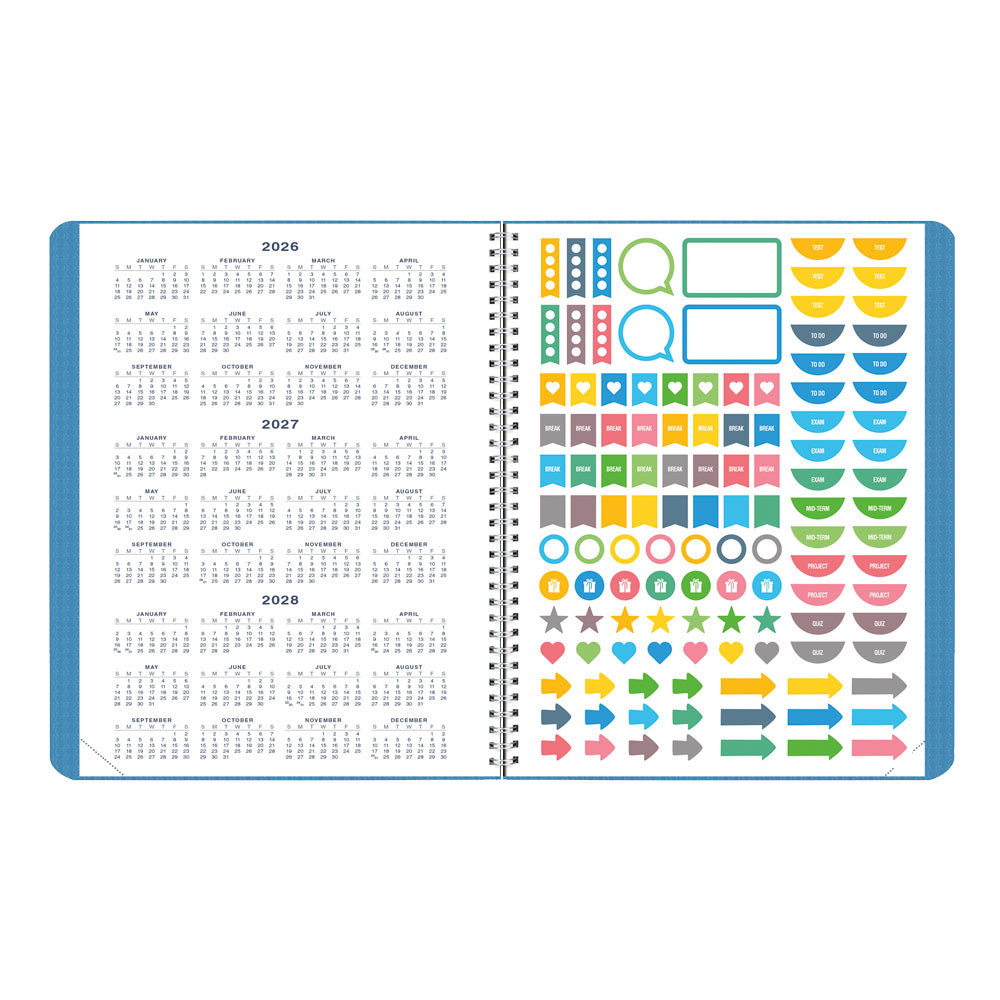 Blueline Academic Monthly Planner, DuraFlex, 2026-2027, English Assorted CA701V.ASX CA701V.BLU #colour_blue