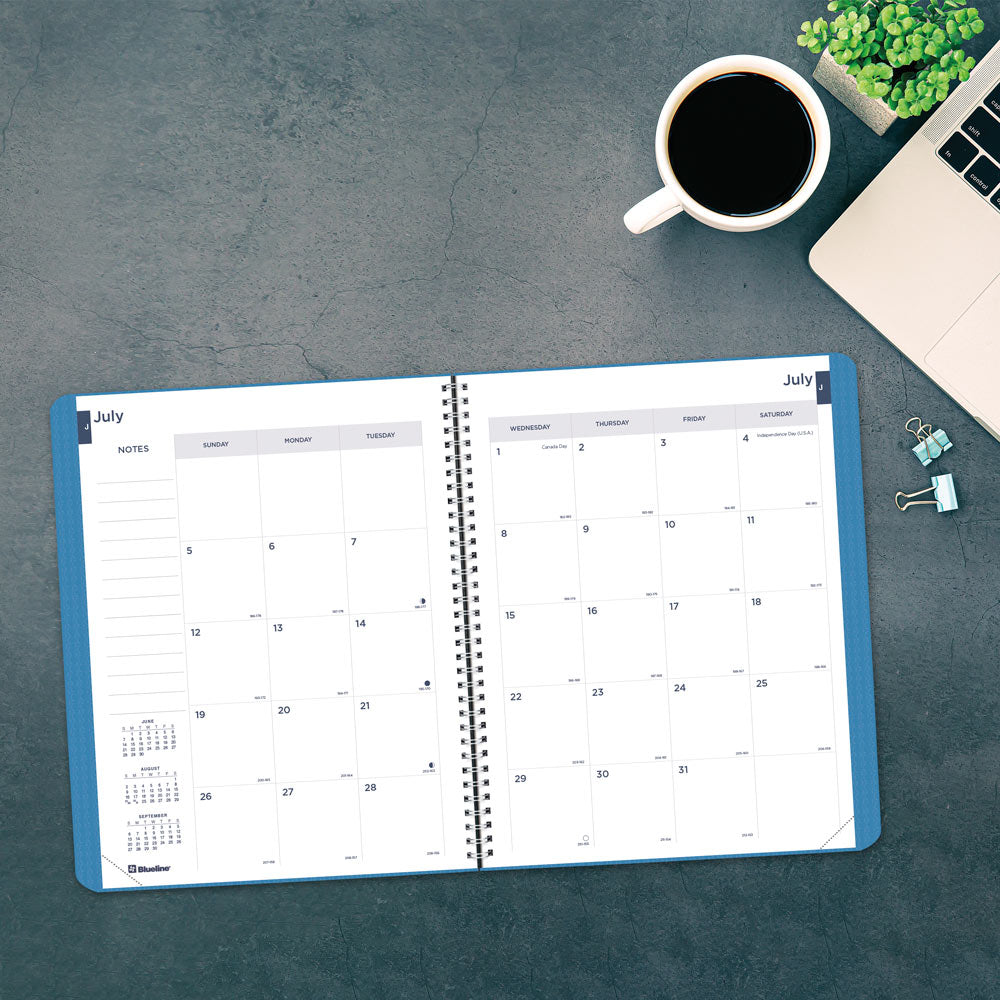 Blueline Academic Monthly Planner, DuraFlex, 2026-2027, English Assorted CA701V.ASX CA701V.BLU #colour_blue
