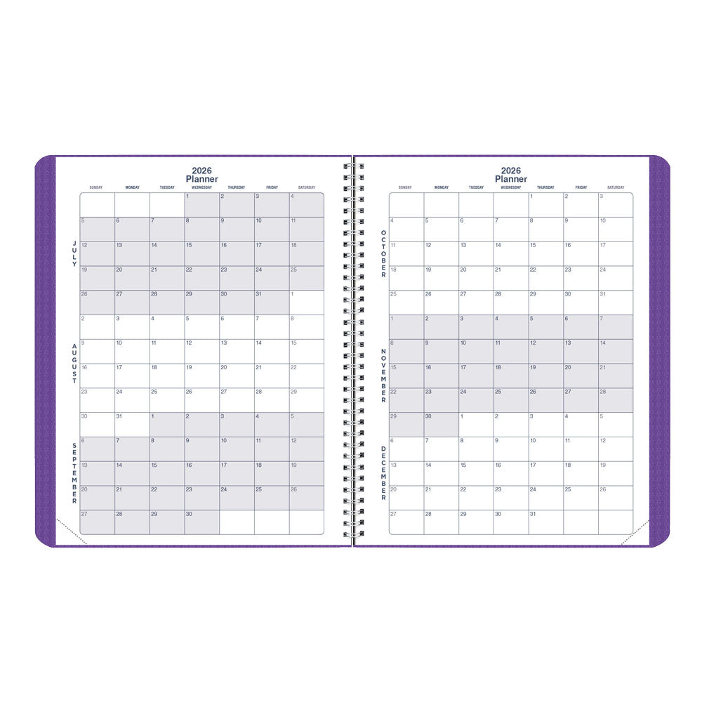 Blueline Academic Monthly Planner, DuraFlex, 2026-2027, English Assorted CA701V.ASX CA701V.PUR #colour_purple