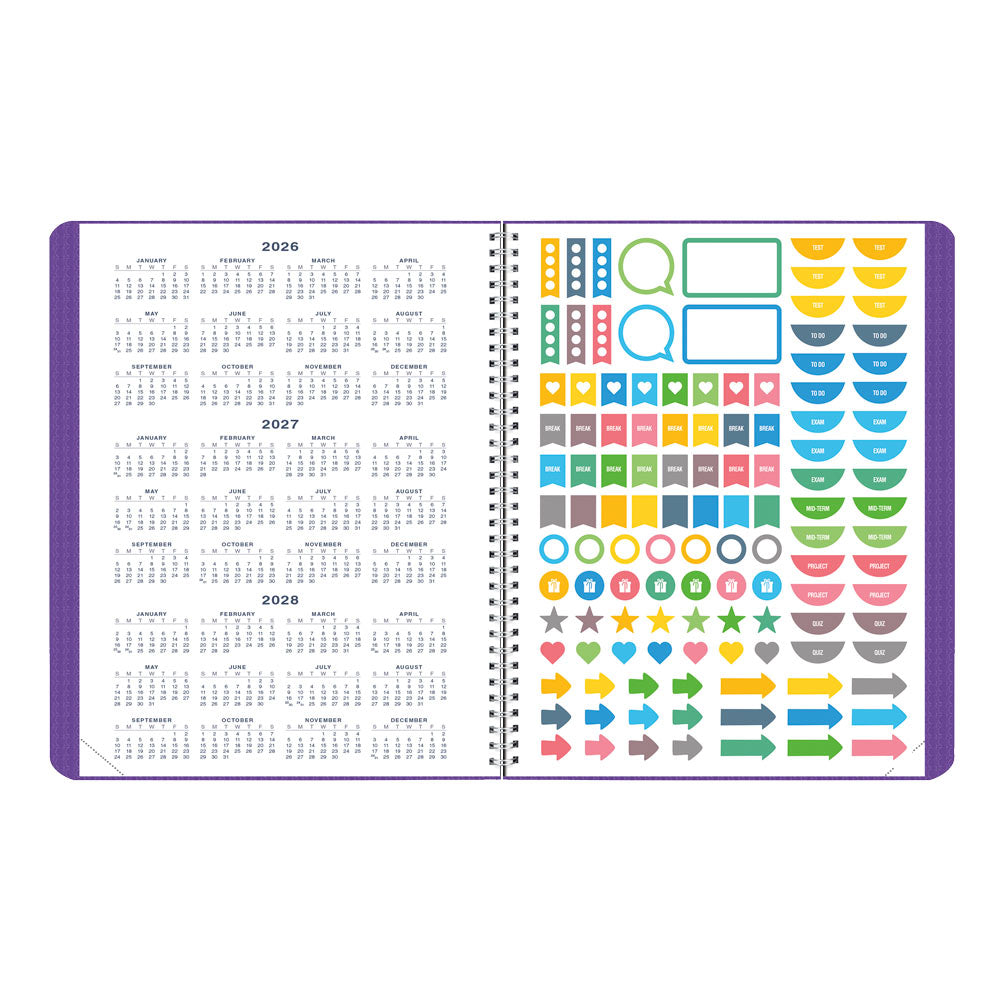 Blueline Academic Monthly Planner, DuraFlex, 2026-2027, English Assorted CA701V.ASX CA701V.PUR #colour_purple