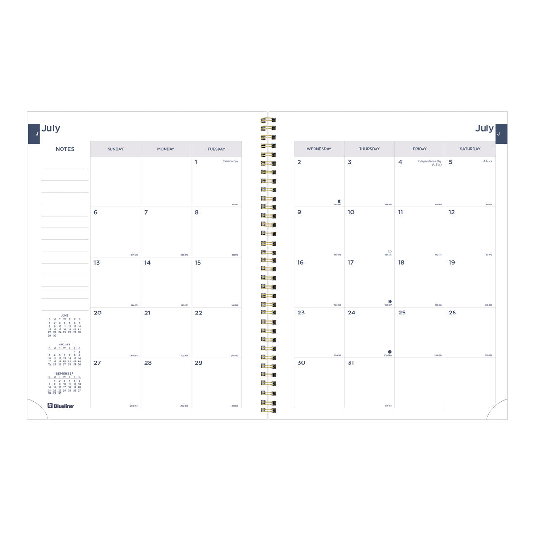 Academic Monthly Planner, Blossom, 2025-2026, Blueline CA714PG-26 #colour_blossom-black