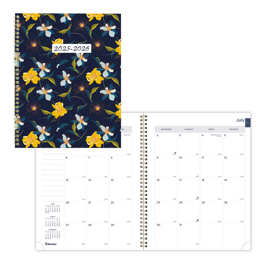 Academic Monthly Planner, Blossom, 2025-2026, Blueline CA714PG-26 #colour_blossom-navy