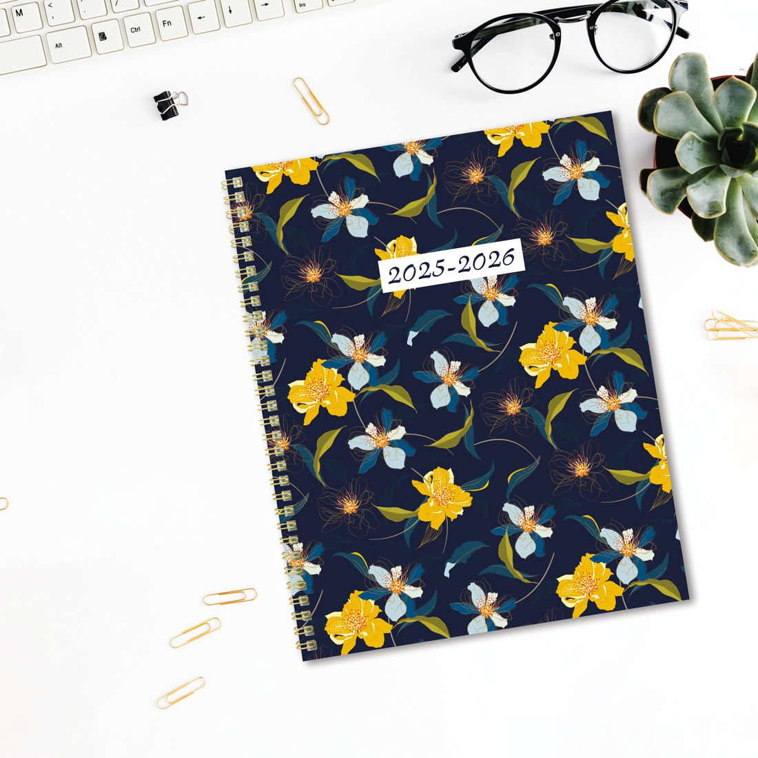 Academic Monthly Planner, Blossom, 2025-2026, Blueline CA714PG-26 #colour_blossom-navy