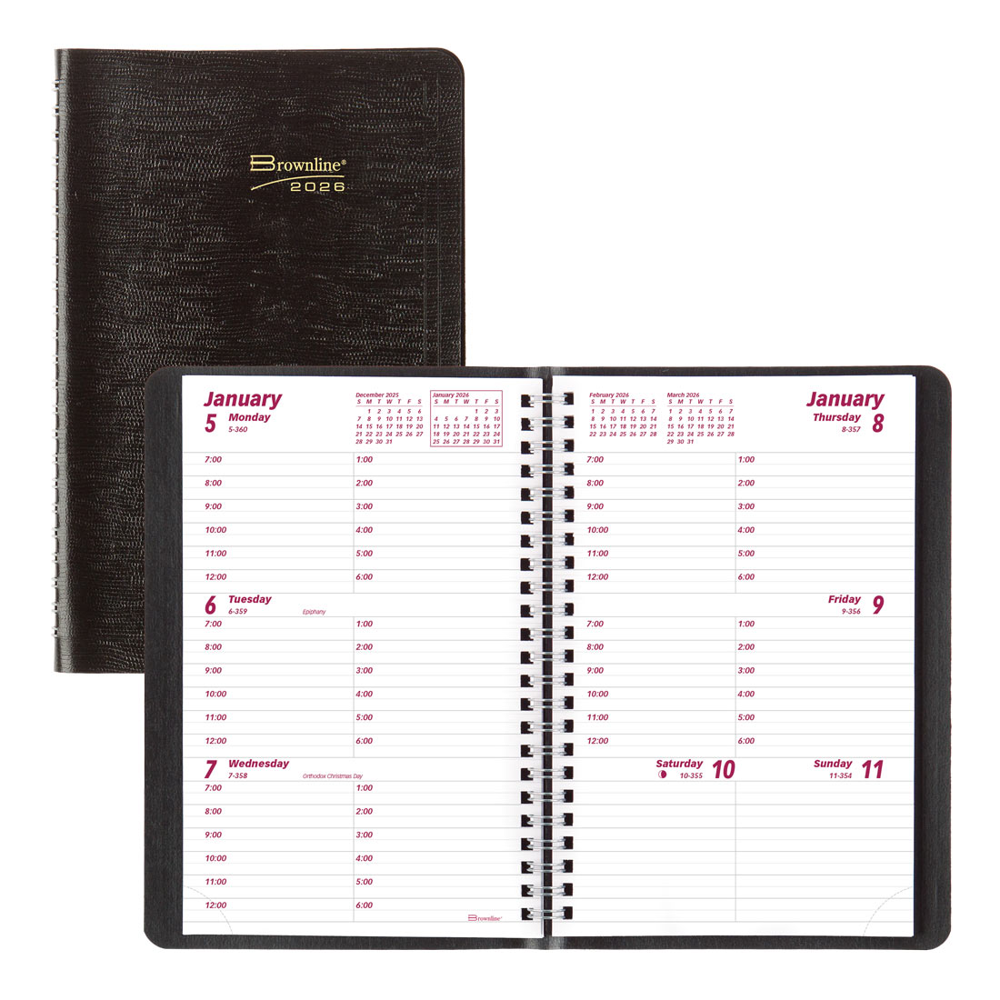 Brownline Essential Weekly Planner 2026, English, Black CB100.BLK-26