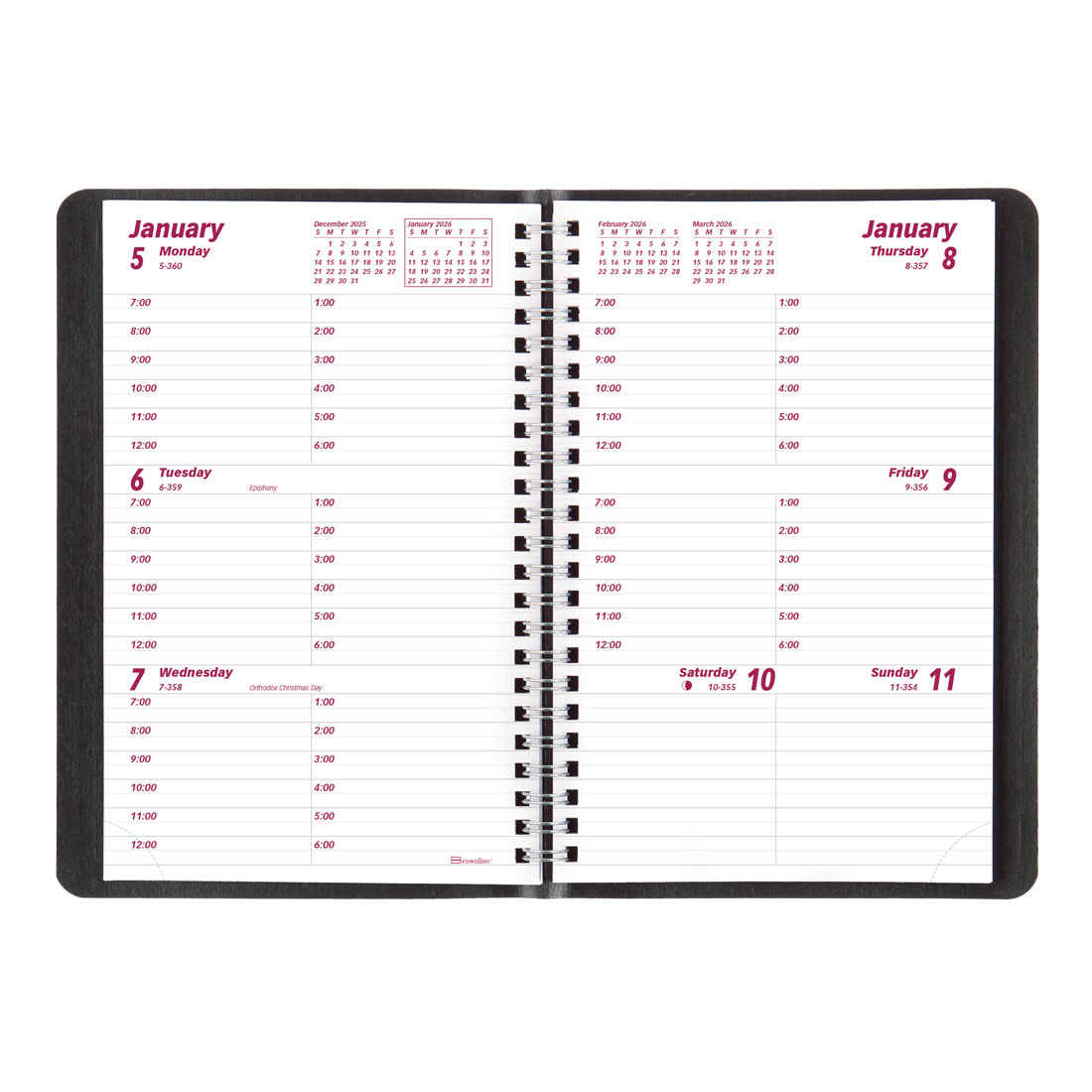 Brownline Essential Weekly Planner 2026, English, Black CB100.BLK-26