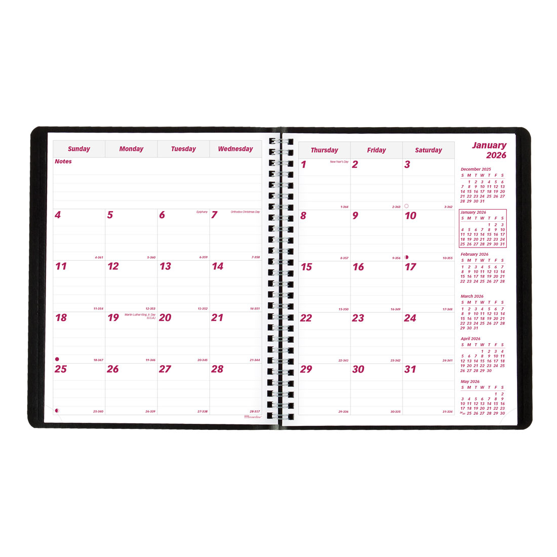 Brownline Essential Monthly Planner 2026, English, Black CB1200.BLK-26