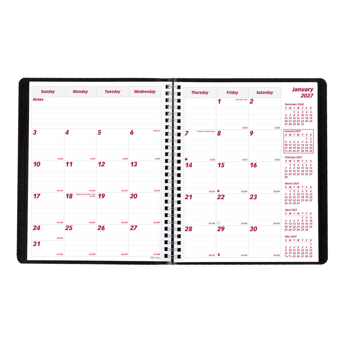 Essential Monthly Planner, 2027, English, 14 Months CB1200.BLK-27 Brownline Canada
