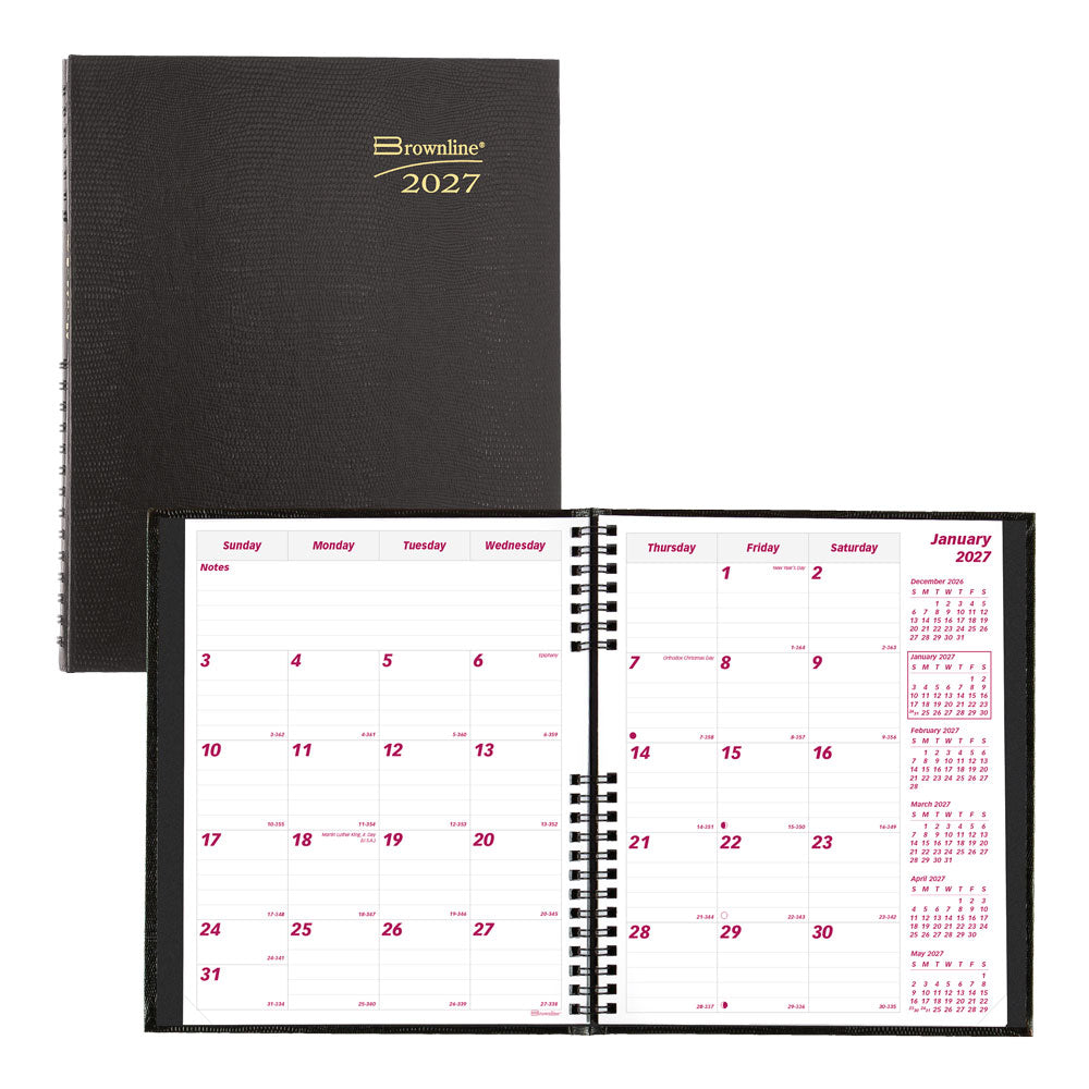CoilPro™ Monthly Planner, 2027, English, 14 Months CB1200C.BLK-27 Brownline Canada