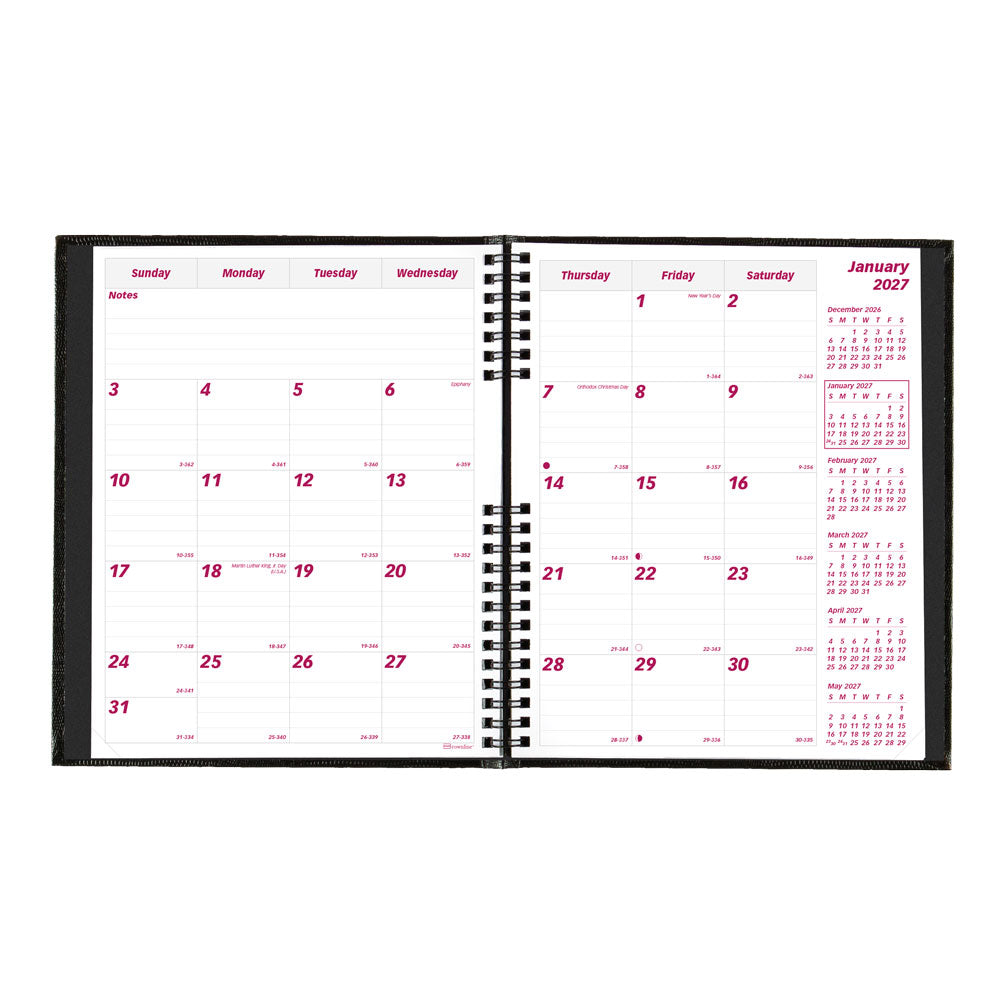 CoilPro™ Monthly Planner, 2027, English, 14 Months CB1200C.BLK-27 Brownline Canada