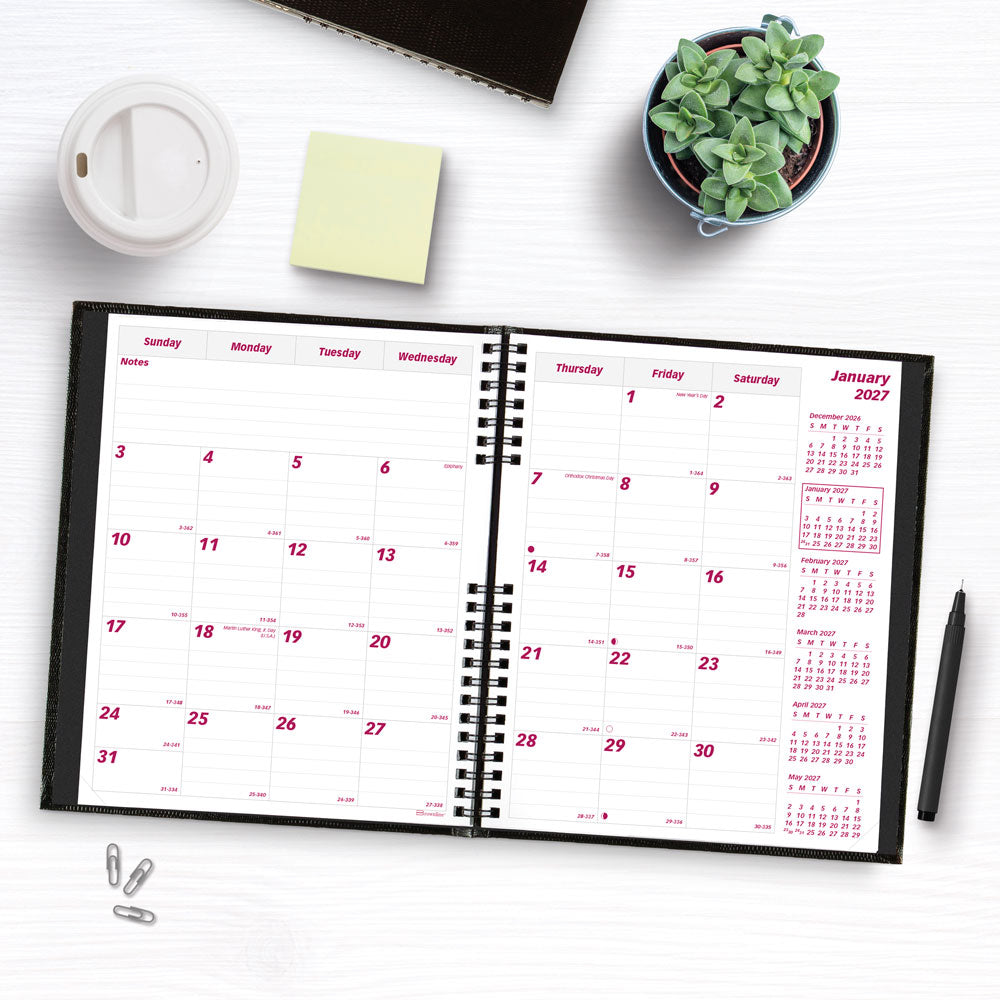 CoilPro™ Monthly Planner, 2027, English, 14 Months CB1200C.BLK-27 Brownline Canada