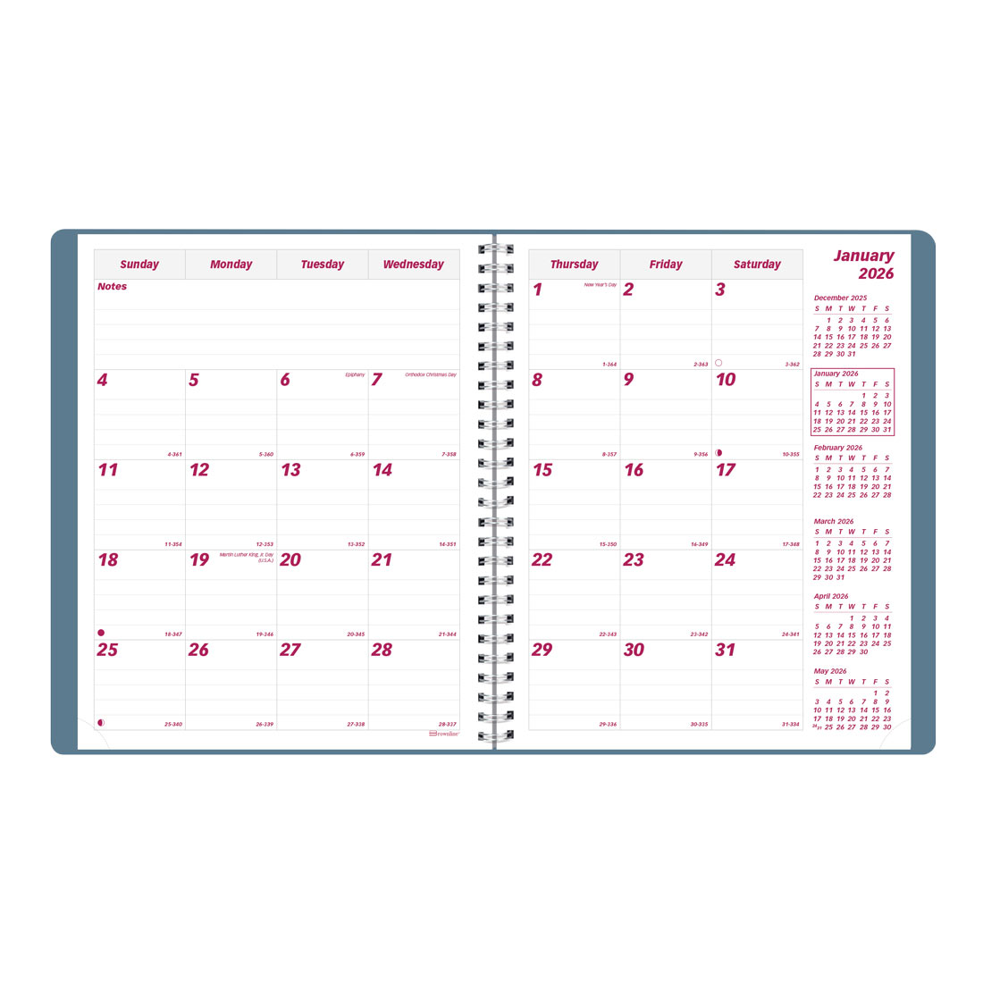 Brownline Mountain Monthly Planner 2026, English CB1200G.03-26 colour_snow