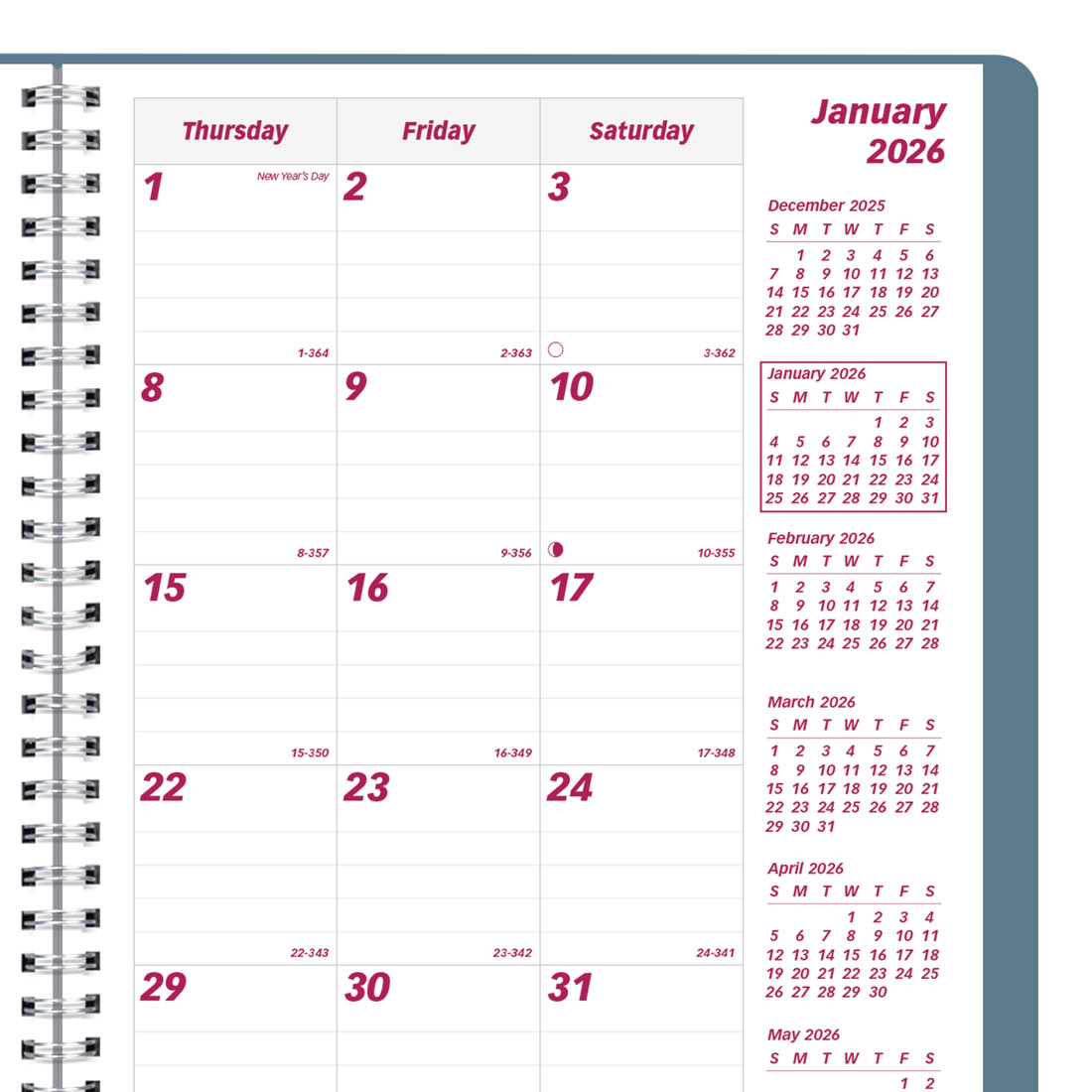 Brownline Mountain Monthly Planner 2026, English CB1200G.03-26 colour_snow