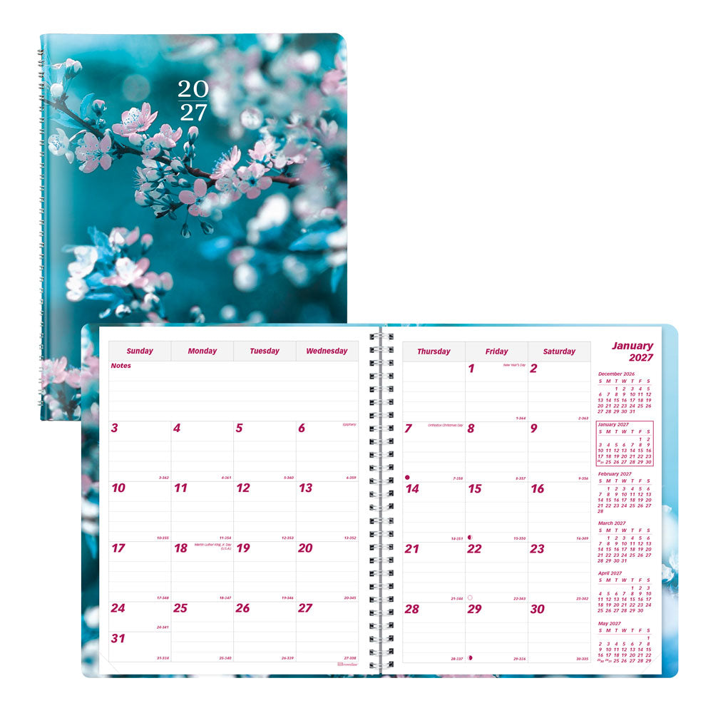 Essential Monthly Planner, 2027, English, Nature Cherry Blossoms CB1200G.03-27 Brownline Canada