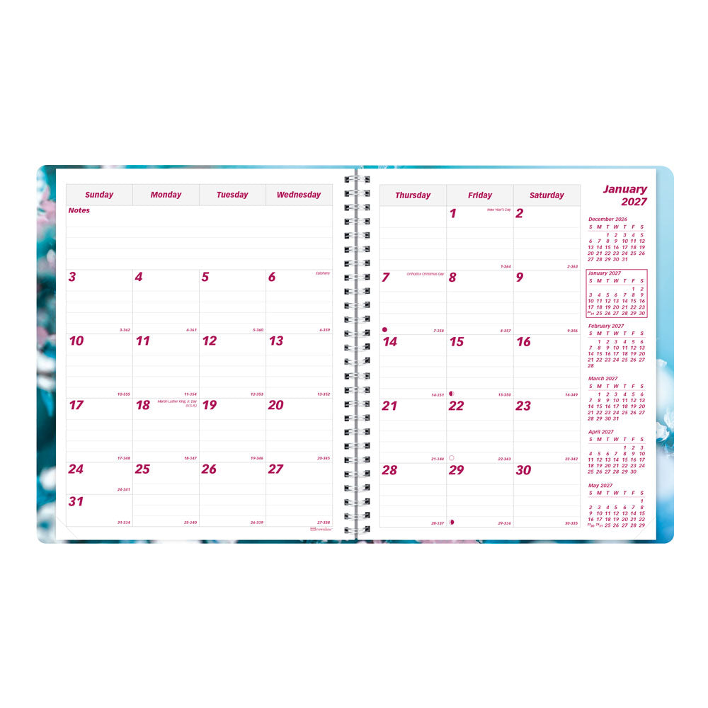 Essential Monthly Planner, 2027, English, Nature Cherry Blossoms CB1200G.03-27 Brownline Canada