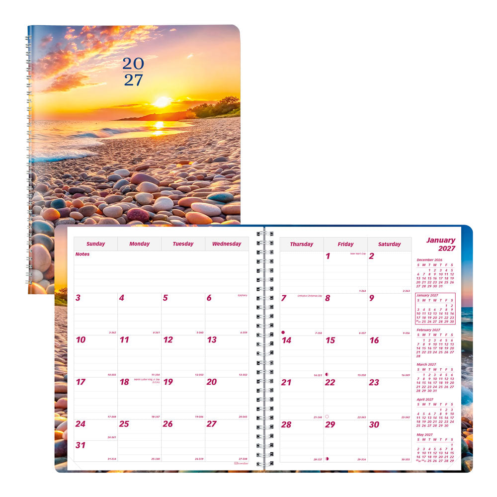 Essential Monthly Planner, 2027, English, Nature Pebble Beach CB1200G.04-27 Brownline Canada
