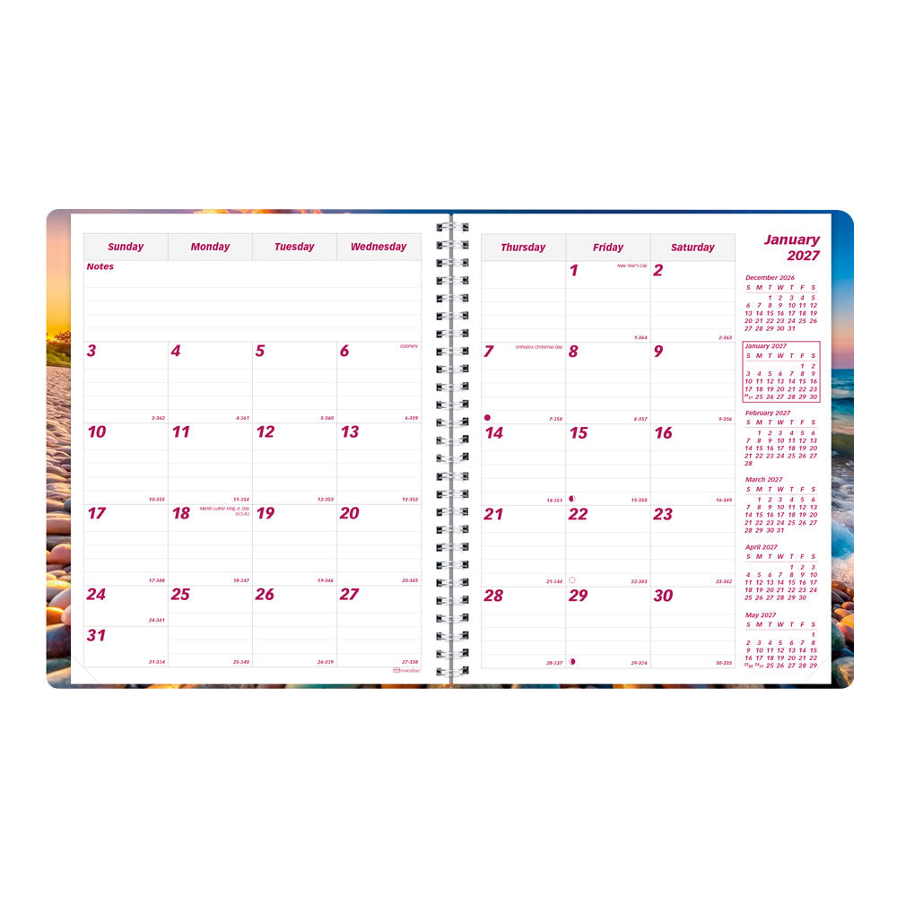 Essential Monthly Planner, 2027, English, Nature Pebble Beach CB1200G.04-27 Brownline Canada