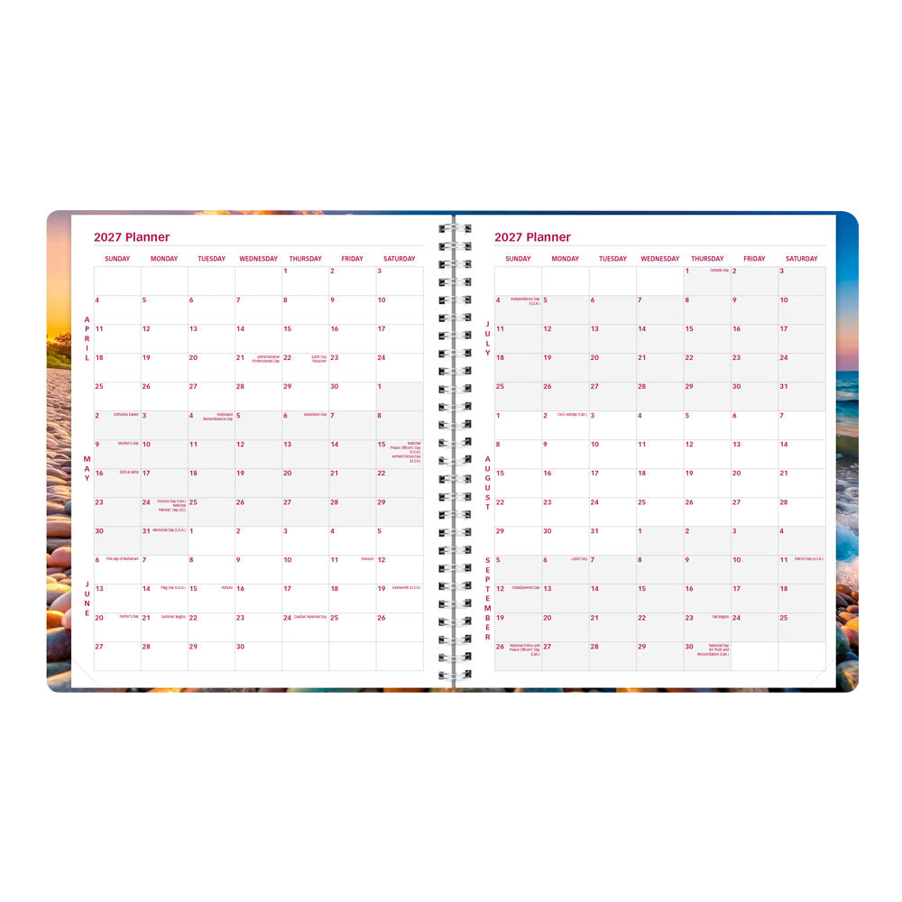 Essential Monthly Planner, 2027, English, Nature Pebble Beach CB1200G.04-27 Brownline Canada