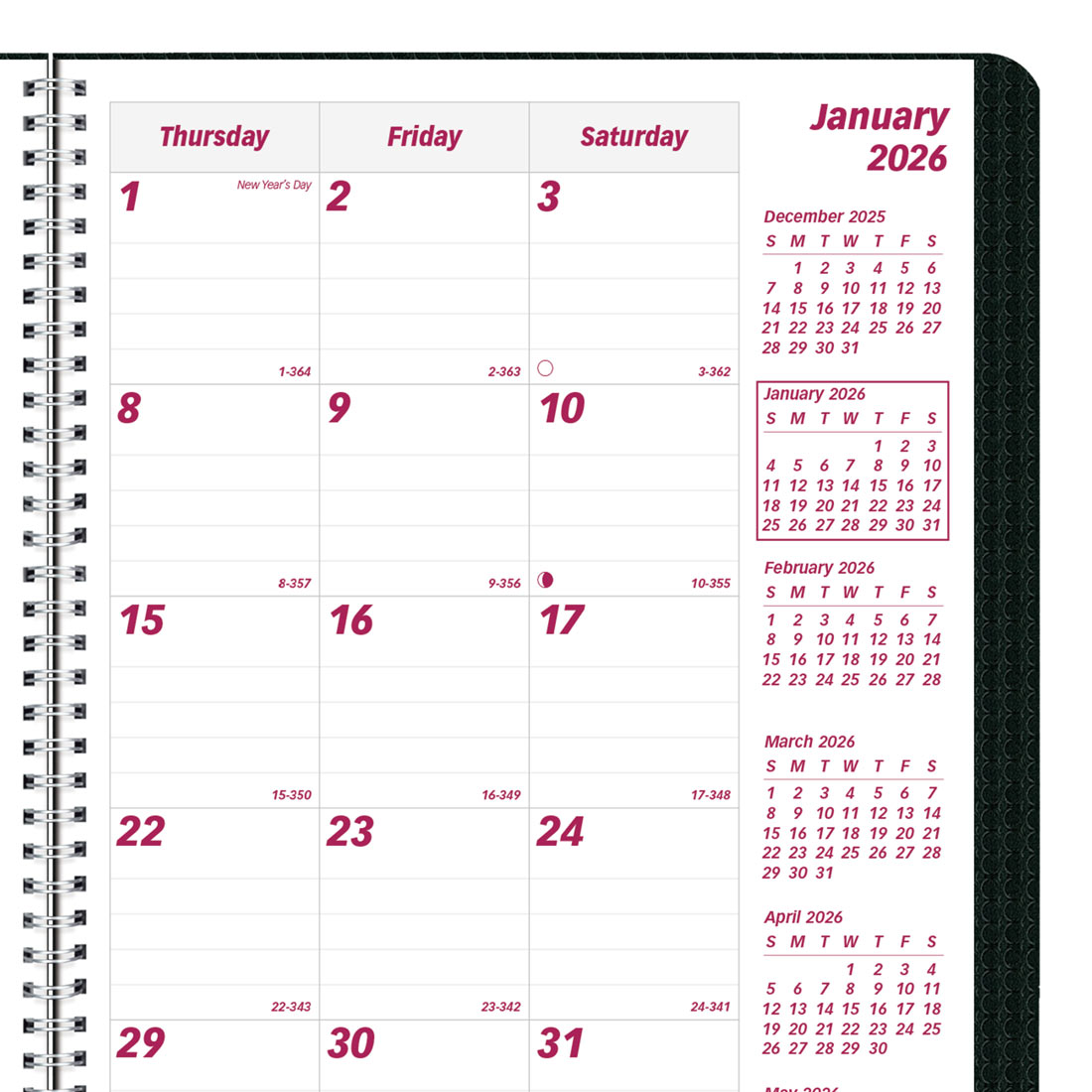 Brownline DuraFlex Monthly Planner 2026, English, Black CB1200V.BLK-26
