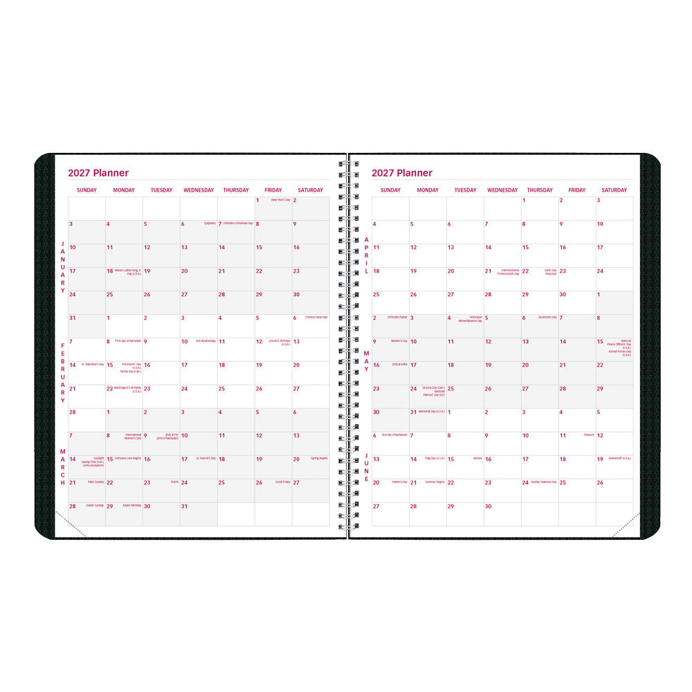 DuraFlex Monthly Planner, 2027, English, 14 Months CB1200V.BLK-27 Brownline Canada