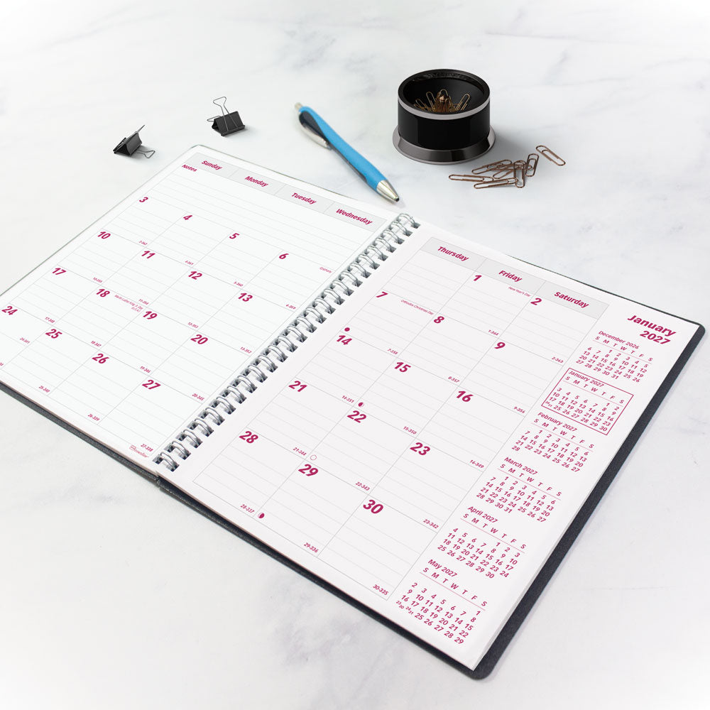 DuraFlex Monthly Planner, 2027, English, 14 Months CB1200V.BLK-27 Brownline Canada