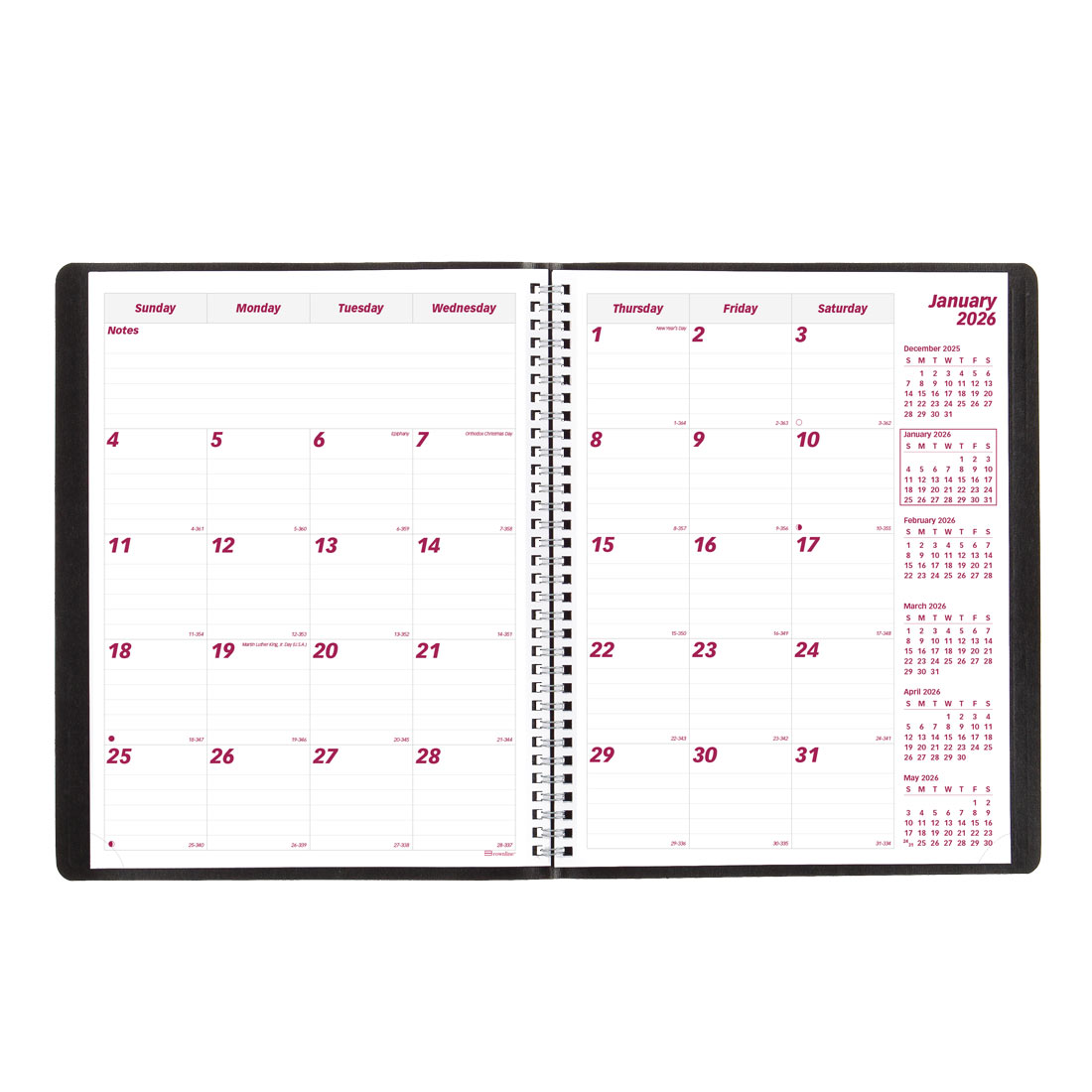 Brownline Essential Monthly Planner 2026, English, Black CB1260.BLK-26