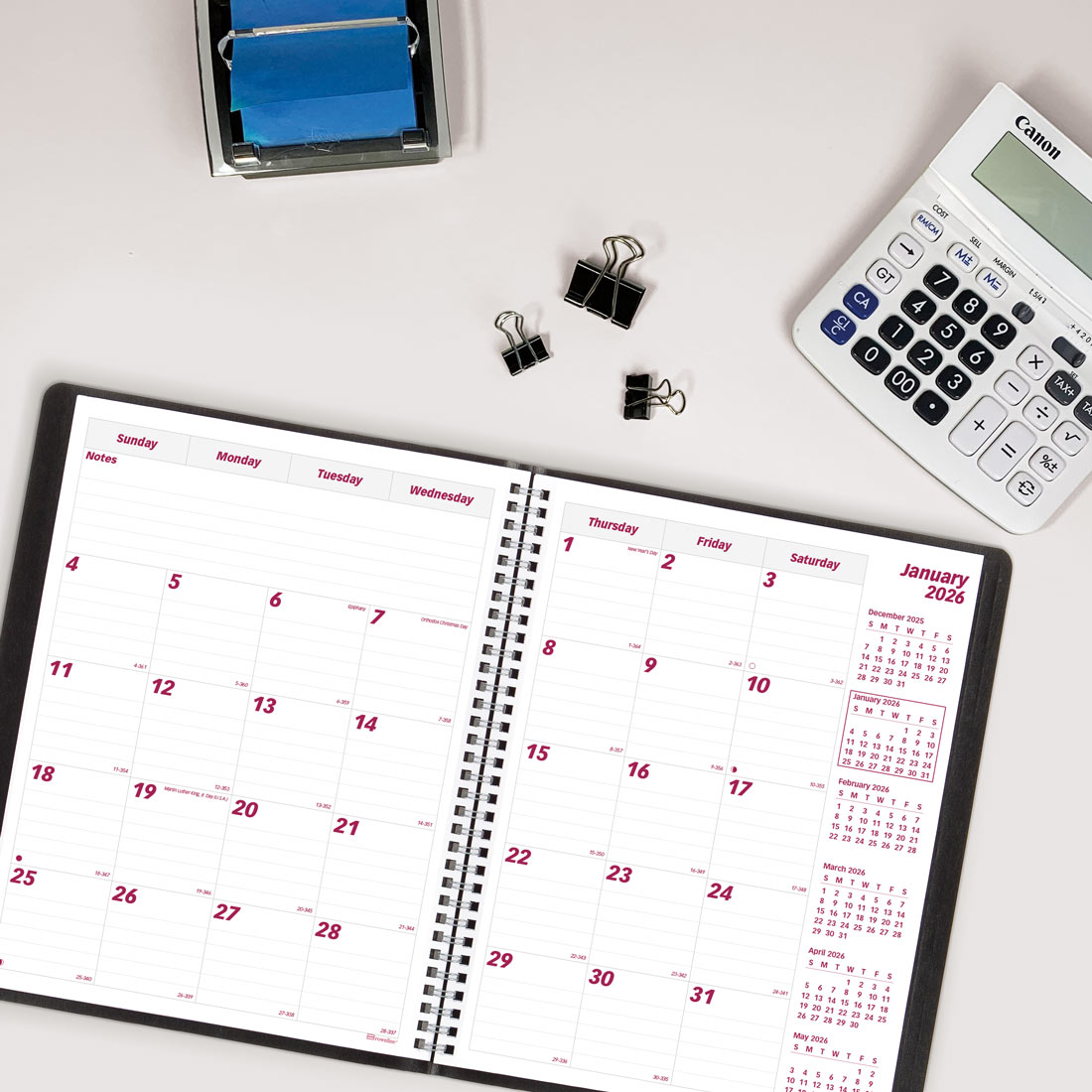 Brownline Essential Monthly Planner 2026, English, Black CB1260.BLK-26