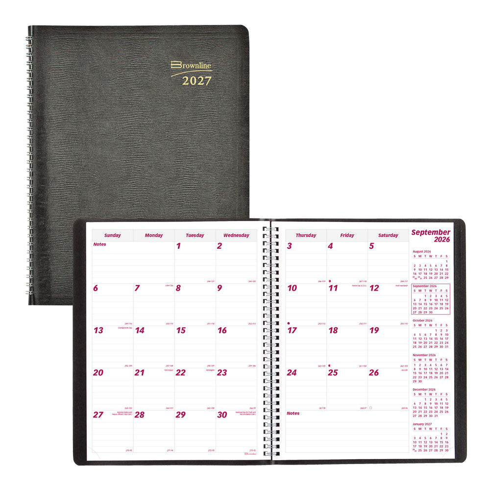 Essential Monthly Planner, 2027, English, 16 Months CB1260.BLK-27 Brownline Canada