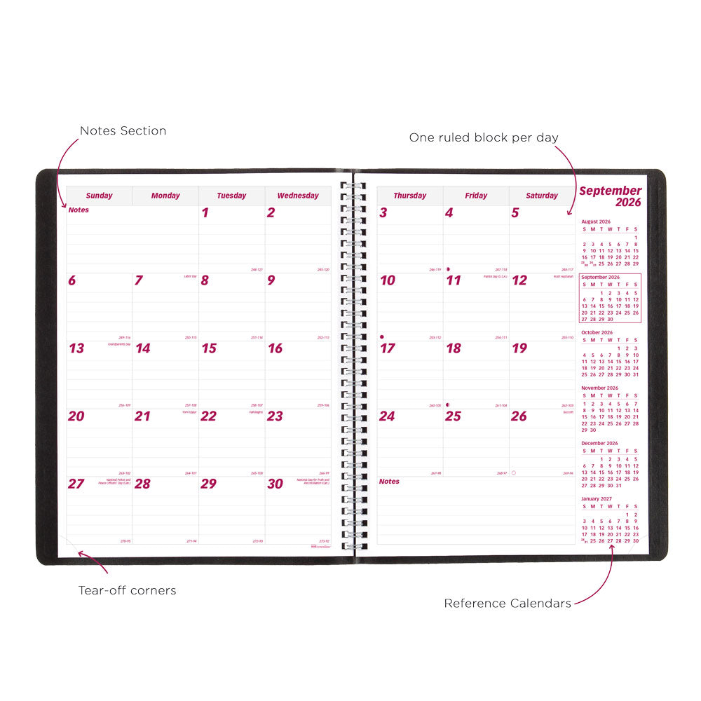 Essential Monthly Planner, 2027, English, 16 Months CB1260.BLK-27 Brownline Canada