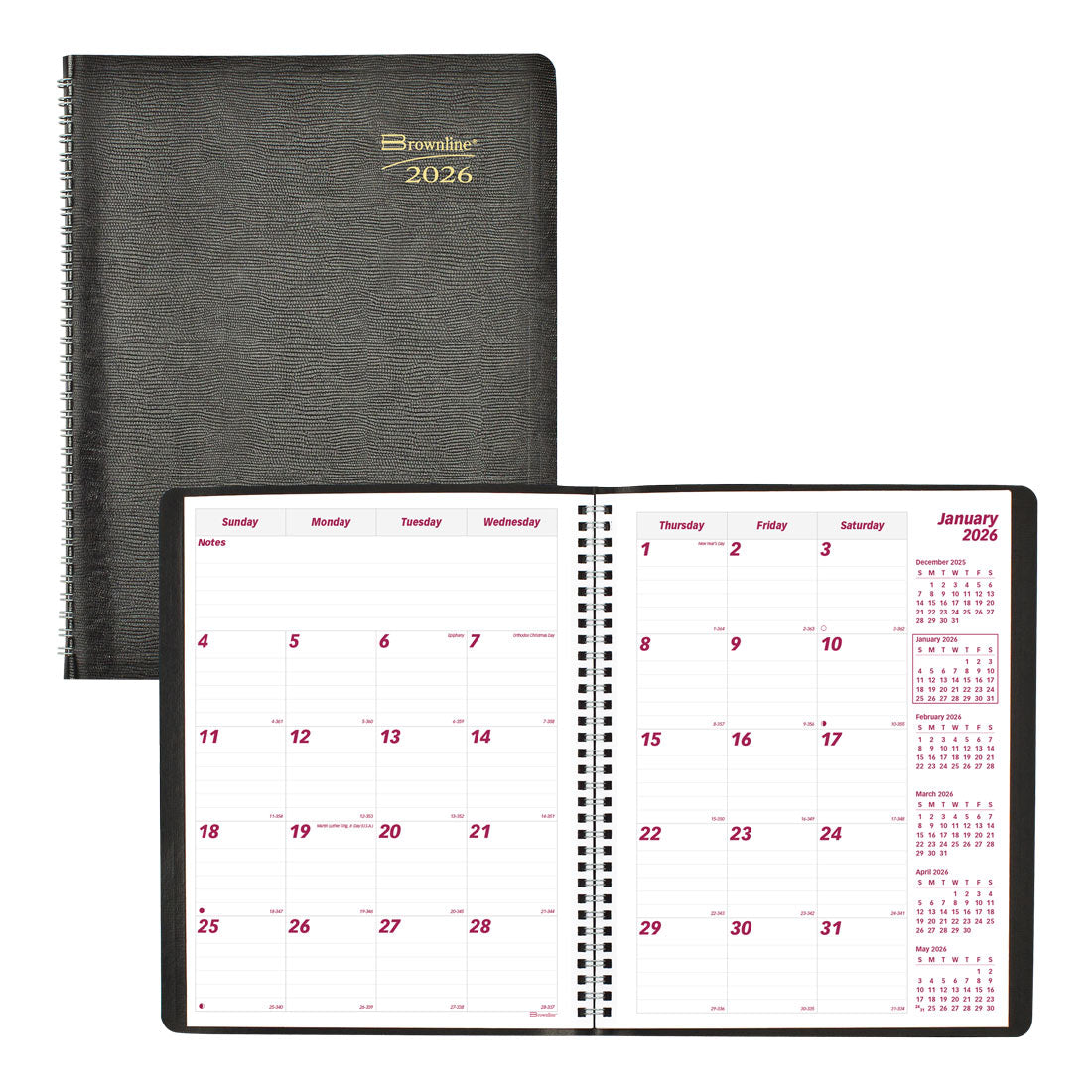 Brownline Essential Monthly Planner 2026, English, Black CB1262.BLK-26