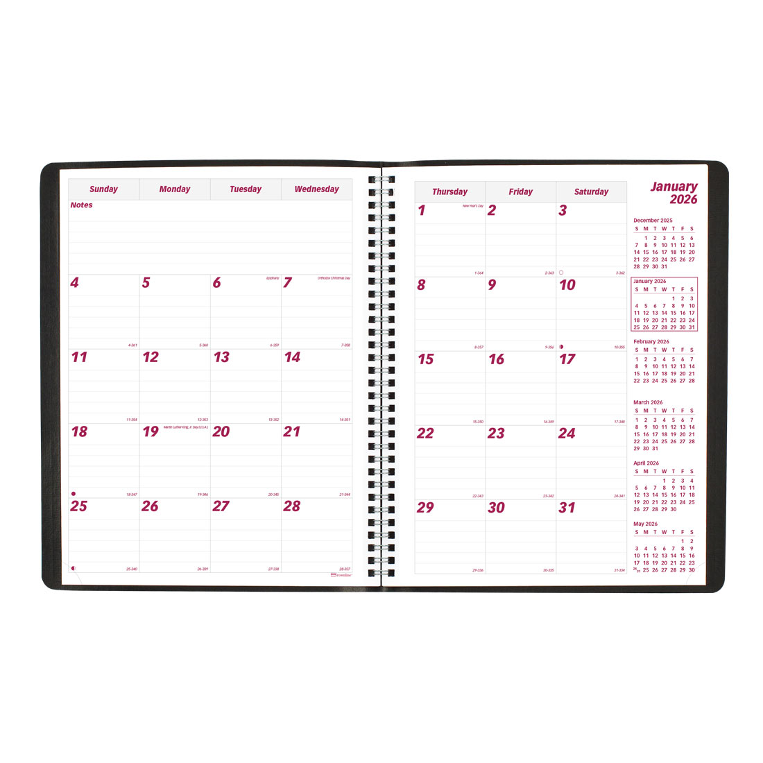 Brownline Essential Monthly Planner 2026, English, Black CB1262.BLK-26
