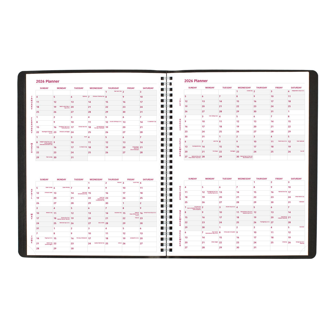 Brownline Essential Monthly Planner 2026, English, Black CB1262.BLK-26