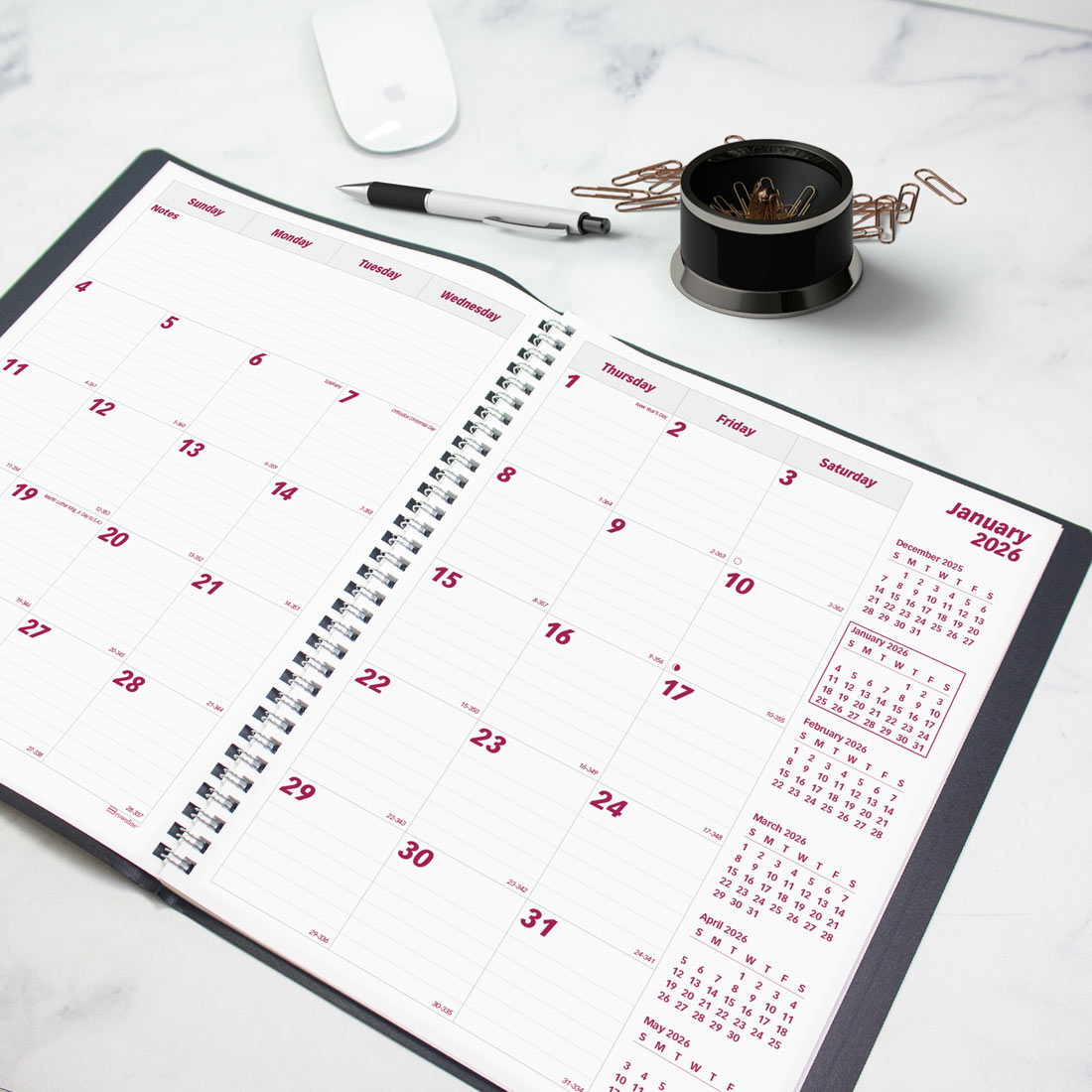 Brownline Essential Monthly Planner 2026, English, Black CB1262.BLK-26