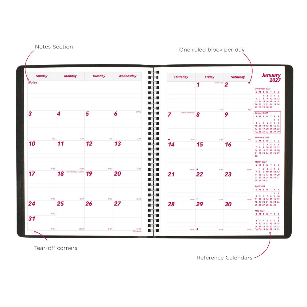 Essential Monthly Planner, 2027, English, 14 Months CB1262.BLK-27 Brownline Canada