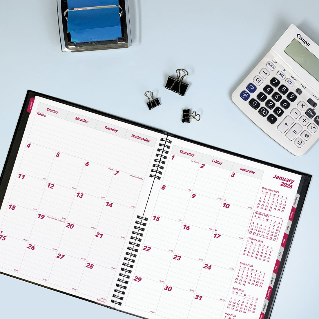 Brownline CoilPro Monthly Planner 2026, English, Black CB1262C.BLK-26