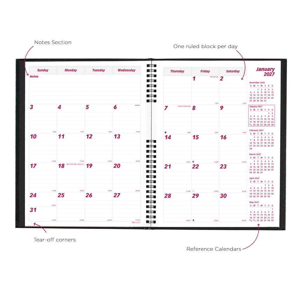 CoilPro™ Monthly Planner, 2027, English, 14 Months CB1262C.BLK-27 Brownline Canada