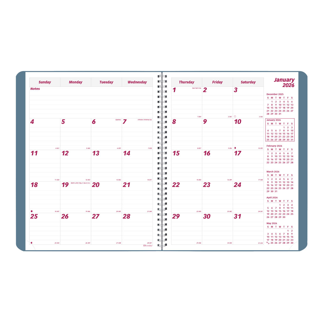 Brownline Mountain Monthly Planner 2026, English CB1262G.03-26 #colour_snow