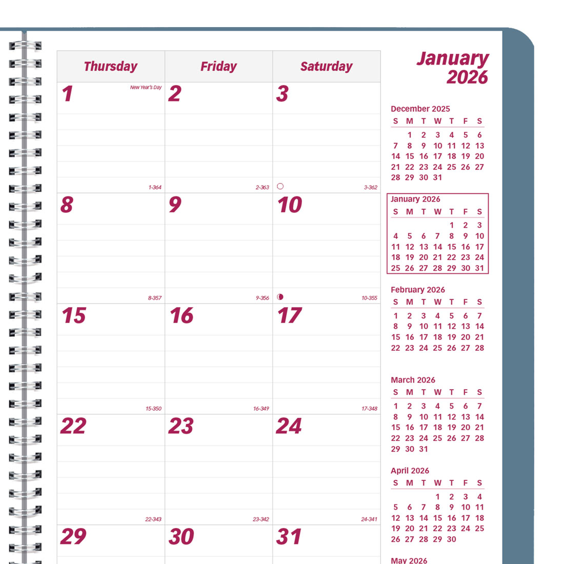 Brownline Mountain Monthly Planner 2026, English CB1262G.03-26 #colour_snow