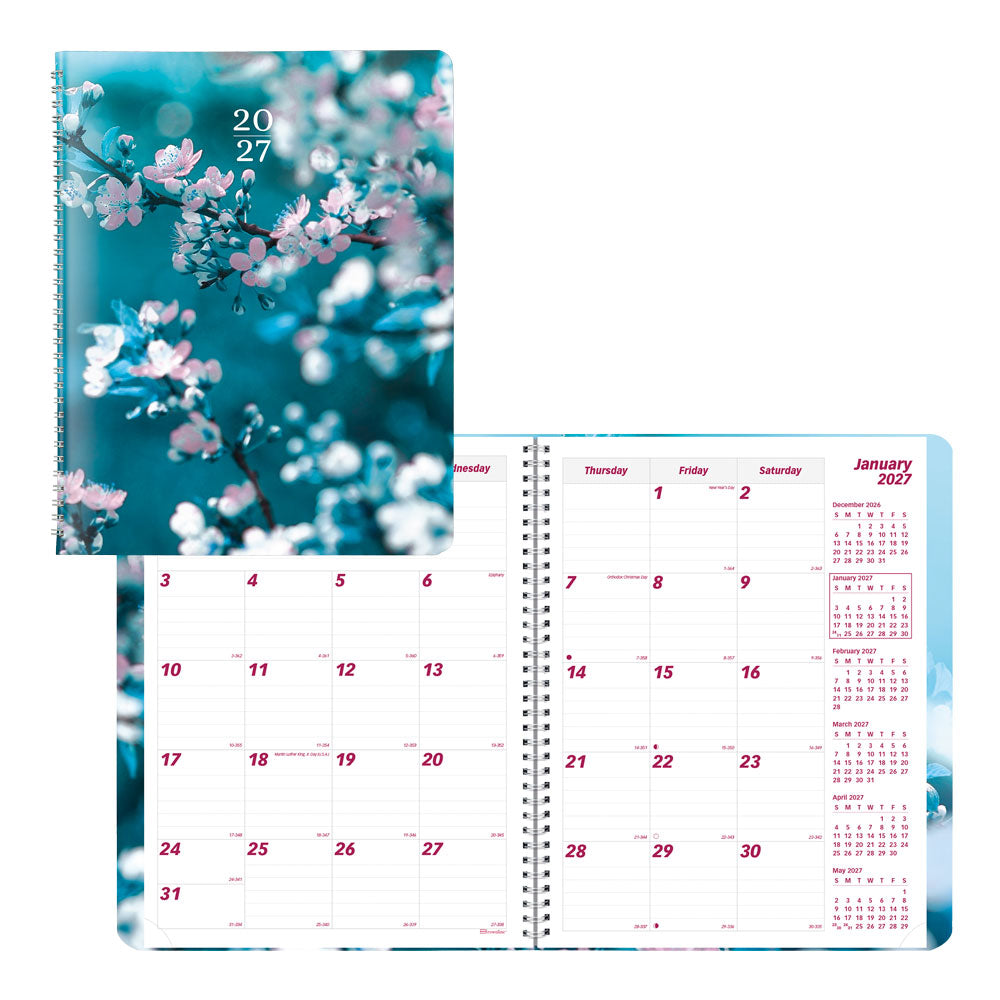 Essential Monthly Planner, 2027, English, Nature Cherry Blossoms CB1262G.03-27 Brownline Canada
