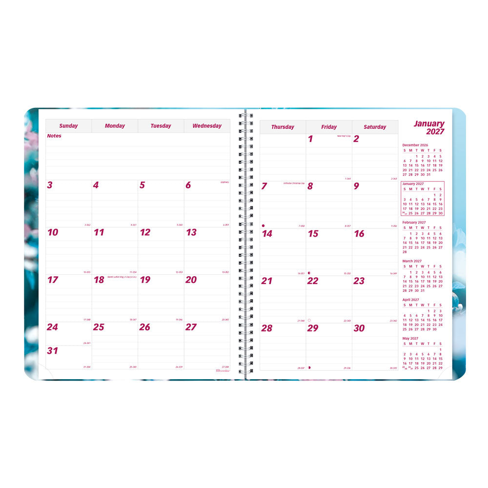 Essential Monthly Planner, 2027, English, Nature Cherry Blossoms CB1262G.03-27 Brownline Canada