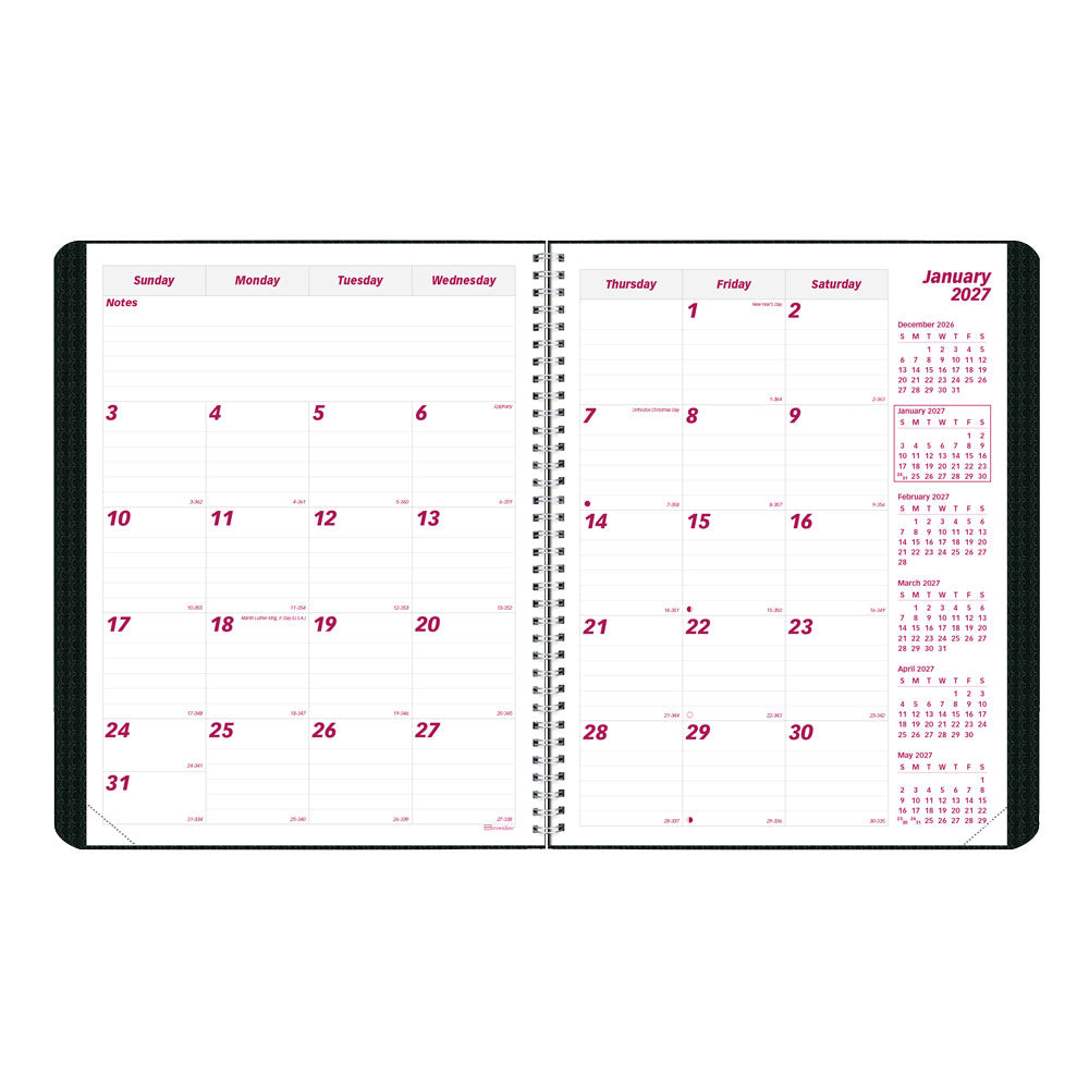 DuraFlex Monthly Planner, 2027, English, 14 Months CB1262V.BLK-27 Brownline Canada