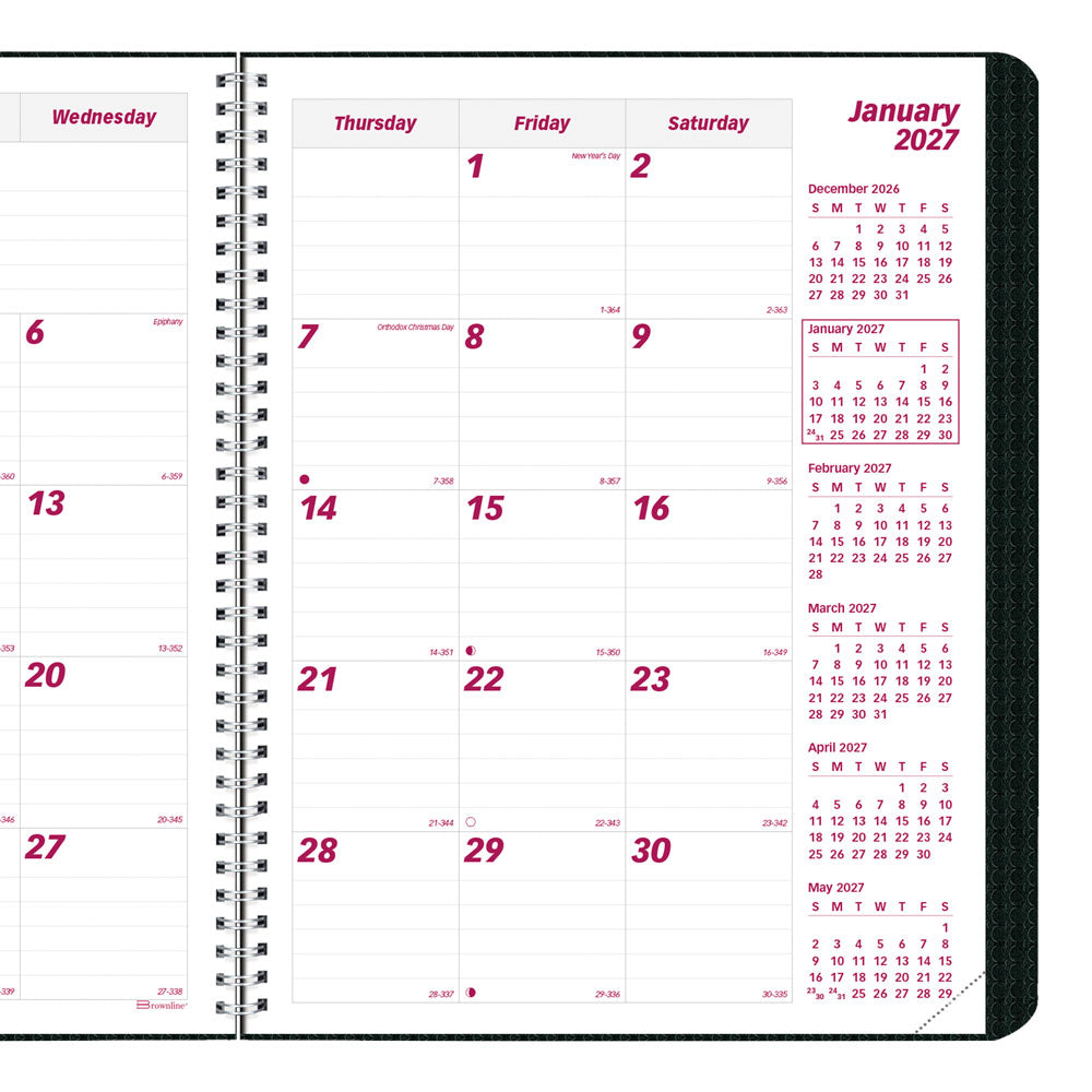 DuraFlex Monthly Planner, 2027, English, 14 Months CB1262V.BLK-27 Brownline Canada